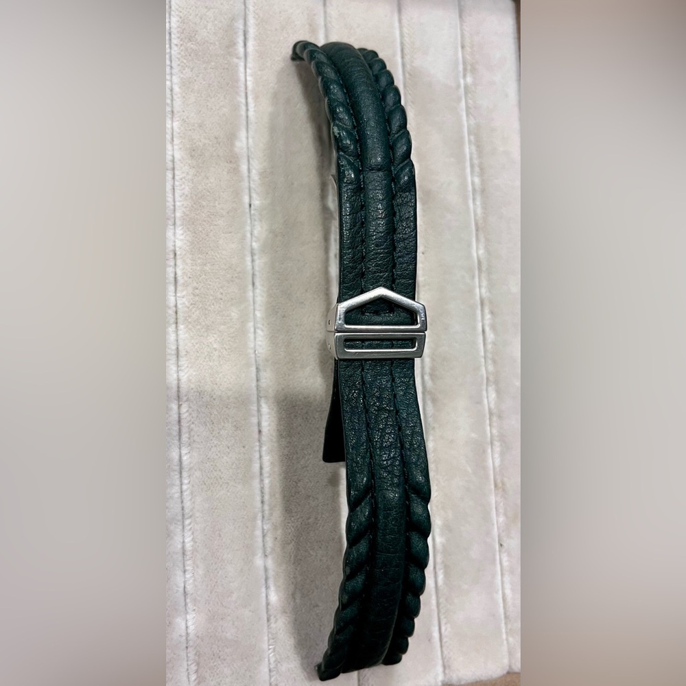 Tag Heuer genuine leather adjustable watch band with stainless steel latch - NEW